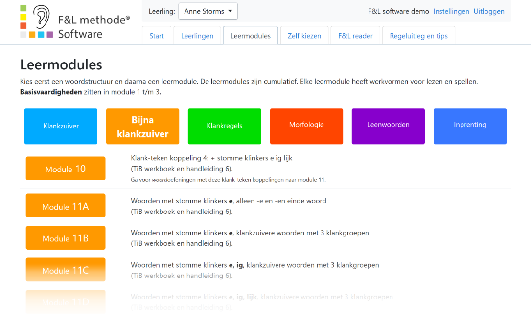 Module overzicht voorbeeld